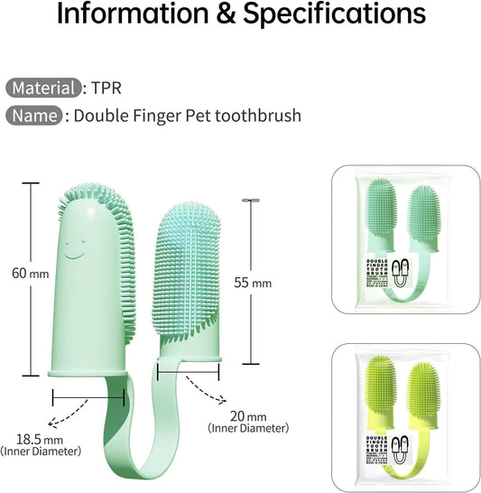 4 Pcs Self Cleaning Slicker Shedding Brush, Pet Bath Massage Brush, Finger Tooth Brush & Shampoo Dispenser Soft Silicone Bristle