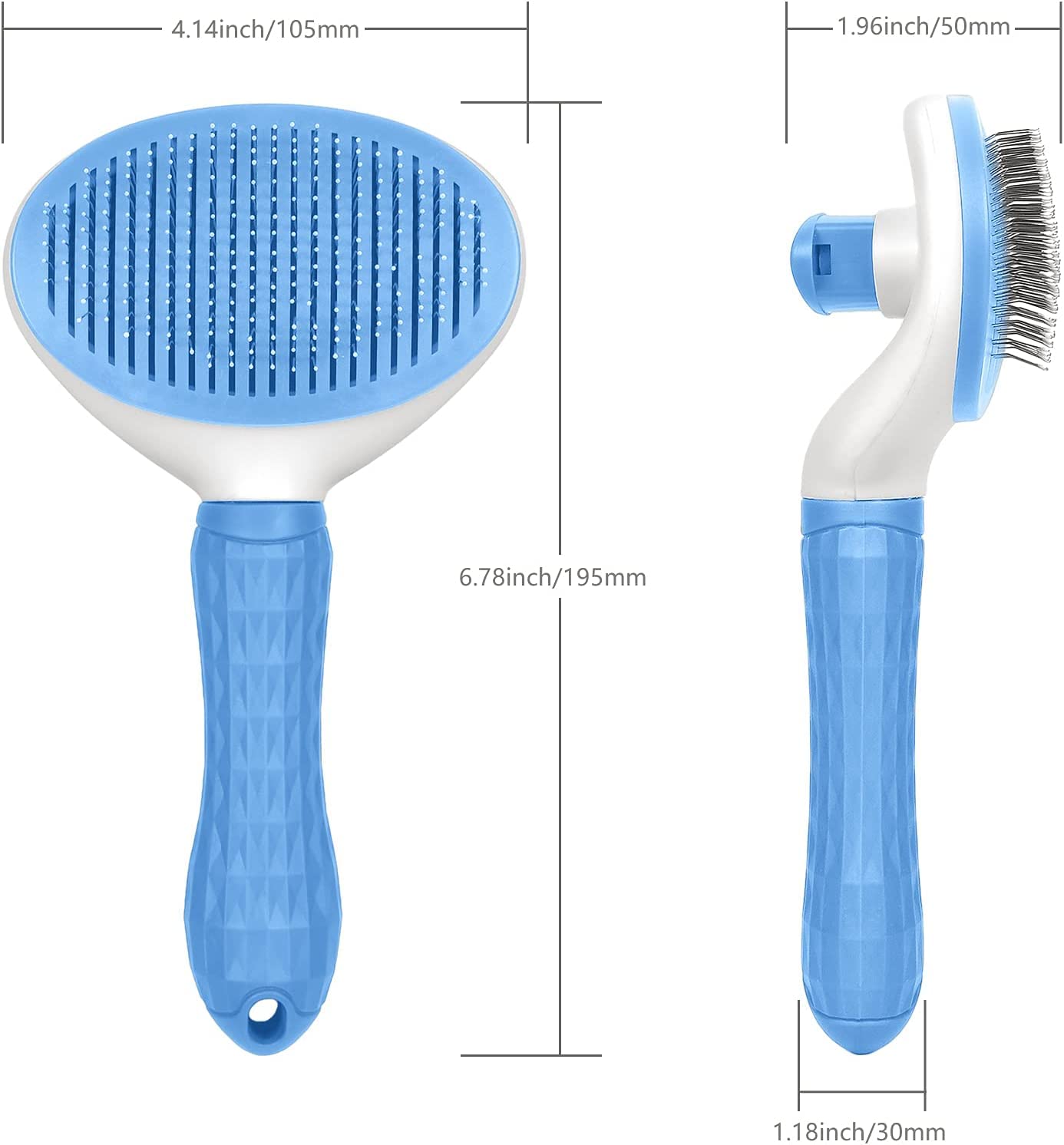 4 Pcs Self Cleaning Slicker Shedding Brush, Pet Bath Massage Brush, Finger Tooth Brush & Shampoo Dispenser Soft Silicone Bristle