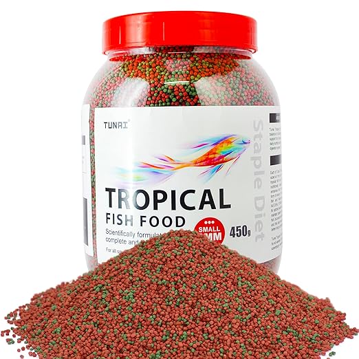 Fish Food | 100g | with 26% Protein, 1.2 MM Pellets Aquarium Fish Food for All Adult Aged Small & Medium Tropical Fishes