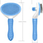 4 Pcs Self Cleaning Slicker Shedding Brush, Pet Bath Massage Brush, Finger Tooth Brush & Shampoo Dispenser Soft Silicone Bristle